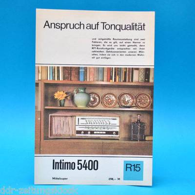 Intimo 5400 Mittelsuper DDR 1968 | brochure advertising Dewag advertising sheet R15 radio E