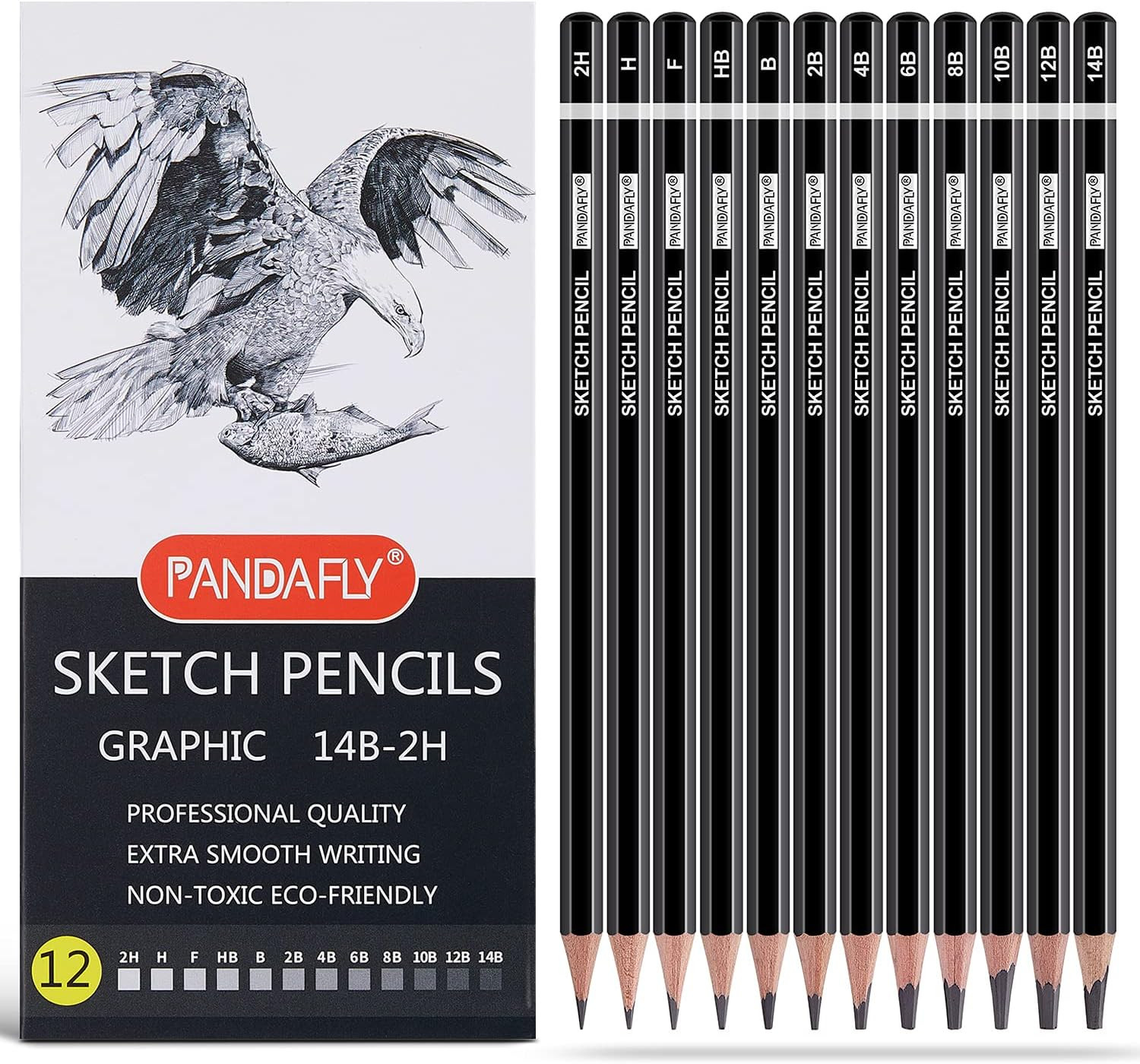 Set, 12 Pieces Graphite Pencils(14b - 2h),