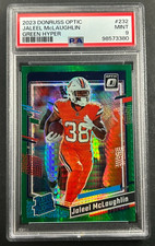 2023 Panini Donruss Optic - Jaleel Mclaughlin #232 Broncos RC Green Hyper PSA 10