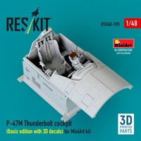 Reskit RSU48-0590 - 1:48 P-47M Thunderbolt Cockpit (Basic Edition With 3D Decals