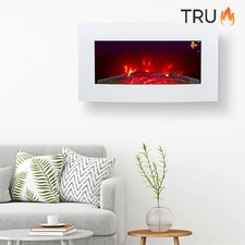 2025 TruFlame™ 72cm Wide Curved White Wall Mounted Electric Fire