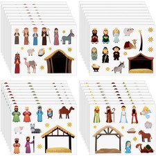 36 Sheets Nativity Christmas Stickers Religious Christian Jesus Birth Make a ...