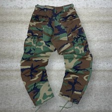 Vintage 90s Military Tactical Pants 28x30 Baggy Wide Leg Woodland Camo Small