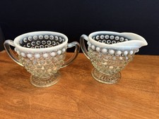 Vintage Anchor Hocking Cream & Sugar Opalesce...