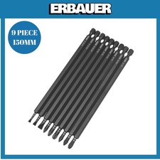 Erbauer 1/4" Hex Shank Mixed Impact Screwdriver Bit Set 9 Pcs