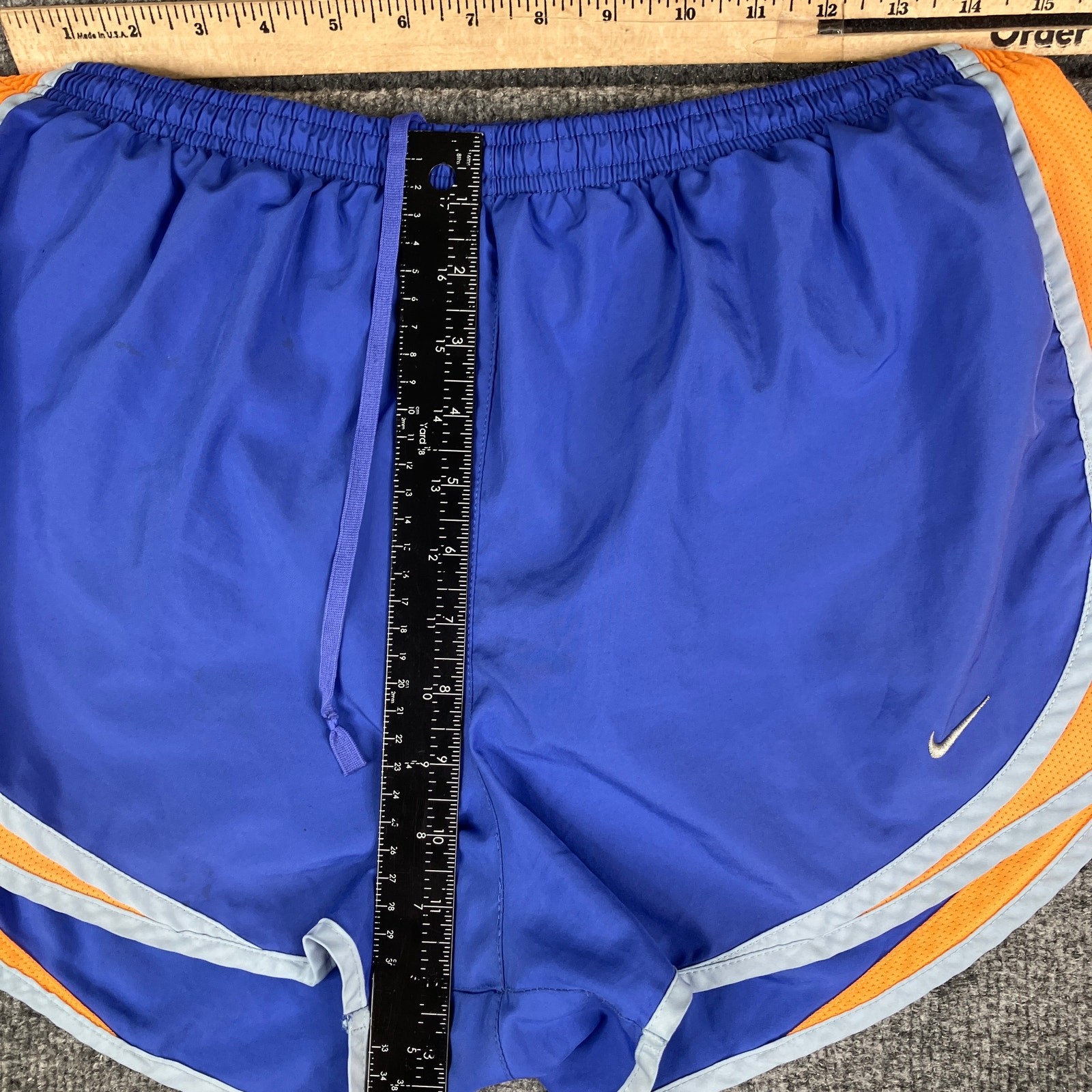 Nike Dri-Fit Shorts Womens Size L Blue Orange Trim Lightweight Athletic Running thumbnail 5