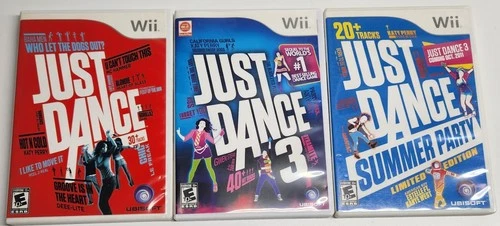 Just Dance 2, 3 and Kids Bundle (Nintendo Wii) Complete, Tested