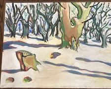 Jonathan Lethem Original Oil On Canvas Landscape Painting 14 X 18 Framed