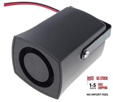 Alert Siren, 12-24V Black 6 Tone Car Alarm Auto Warning Siren Horn for