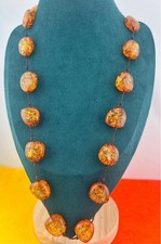 Vintage Baltic Amber Necklace 57g Cognac Pebble Beads 66cm Knotted