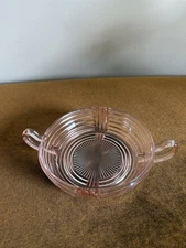Vintage Anchor Hocking Pink Depression Jeanette Glass Candy Dish with Handles
