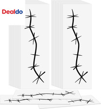 20 Sheets Halloween Temporary Stitches Tattoos Fake Scars, 20 Sheets