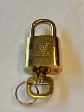 Louis Vuitton LV Padlock Lock Key 300 Gold Tone Authentic Made in France