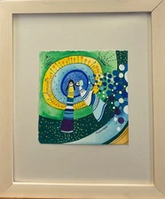 RAPHAEL ABECASSIS "THE MARRIAGE" WATERCOLOR PAINTING ON PAPER H/S FRAMED COA