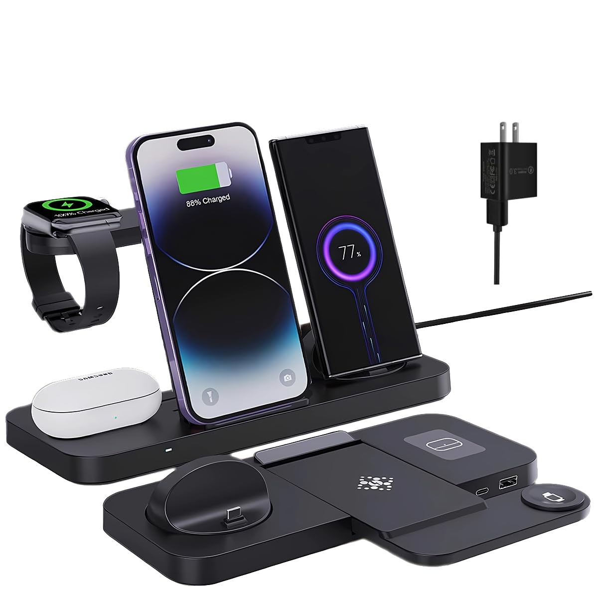 6-in-1 Fast Wireless Charger for iPhone 16 to 13 & Apple Watch Ultra