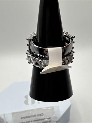 Bomb Party Rings Sz7 April 2025 Tell Your Story Cubic Zirconia Hematite - Bild 5 von 5