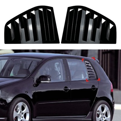 Black Car Rear Window Louver Shutter Trim Cover For Volkswagen Golf 5 MK5 2PCS