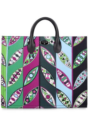 Pucci - Cotton tote bag - Fuchsia/Green
