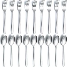 "24-Piece Forks and Spoons Silverware Set, Unokit Food Grade Stainless Steel Fla