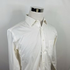 Jos A Bank 16 33 Slim Fit Traveler Dress Shirt All White 100 Cotton Formal