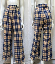 Vintage H.I.S for Her Women  s Plaid 70s Hippie Flare Bottom Pants - Waist 29"