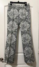 Vintage Y2K Express Editor Dress Pants. Paisley Silver Black. Size 4 Holiday