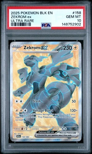 PSA 10 Zekrom ex 158/086 Black Bolt Ultra Rare Pokemon Card