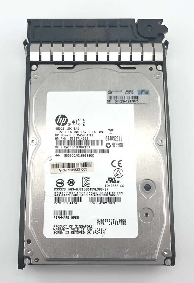 HPE 516816-B21 450GB 6G SAS 15K rpm LFF (3.5-inch) Dual Port - 3 Year Warranty - Image 3 of 3