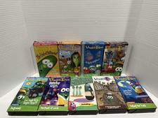 VeggieTales vhs lot of 9 Tapes 4 Green VHS Shells  