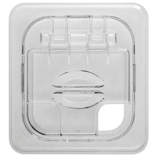 Clear flip lid with spoon notch