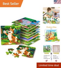 Interactive 9 Pack Animal Adventure Puzzles - Stimulates Learning in Children