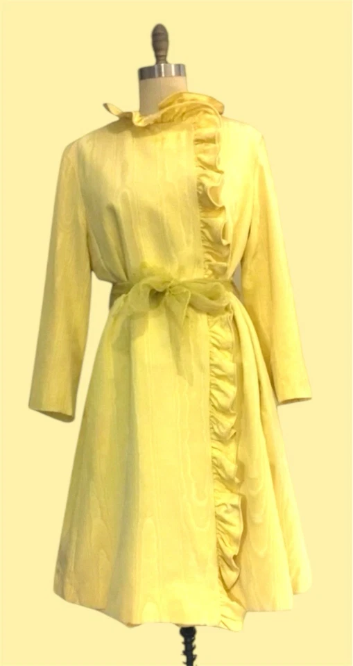 Abrigo de resorte impermeable Tom Fallon For Lord & Taylor Butter Yellow MOD años 60-L Foto 2 de 4