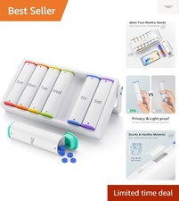 Weekly Pill Organizer 2 Times a Day, Large Travel Pill Box 7 Day, Am Pm Twice...