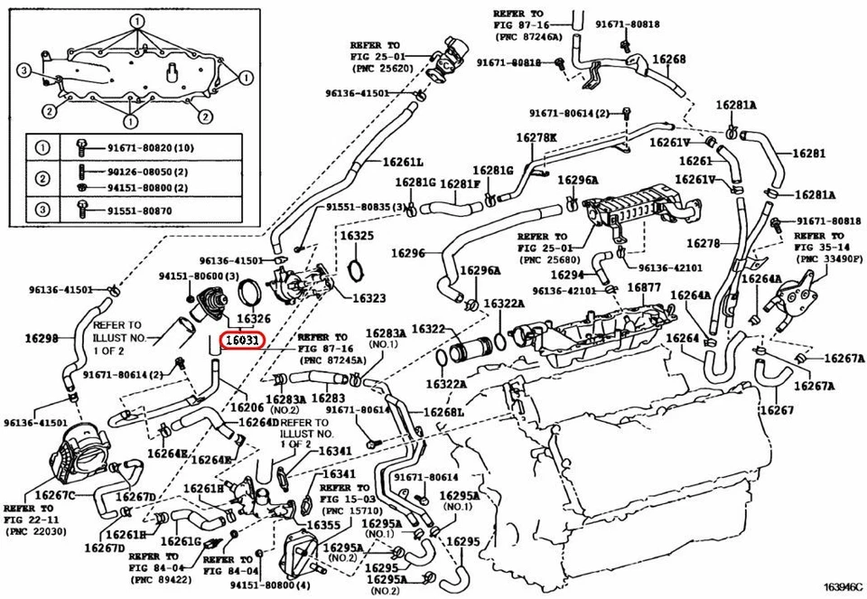 Termostato Toyota OEM con carcasa 16031-38010 para Lexus Foto 3 de 4