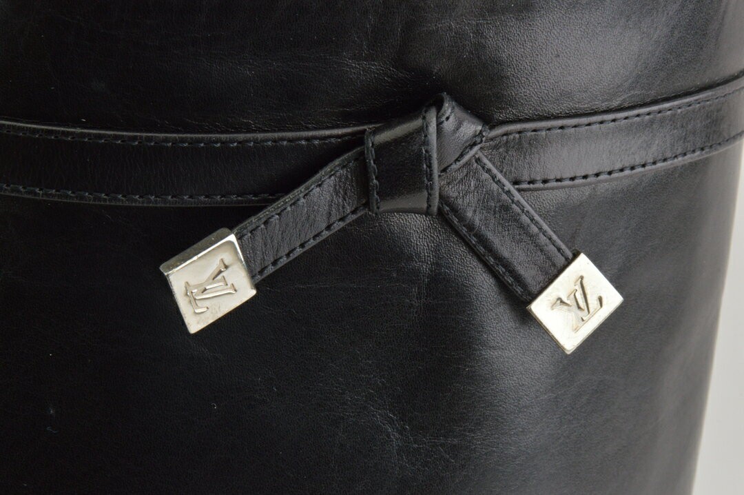 Louis Vuitton Long Boots Shoes EU 37 US 7 Leather Black Authentic thumbnail 16