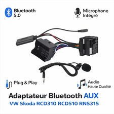 Adaptateur Bluetooth 5.0 AUX VW Skoda RCD310 RCD510 RNS315 Micro Kit