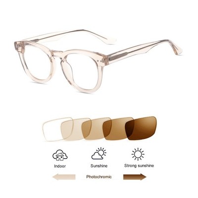 New Acetate Photochromic Brown Single Vision Reading Glasses Sunglasses Readers