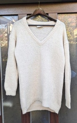 AMERICAN VINTAGE Pullover Strickpullover Wollpullover creme weiß 38 M Alpaka