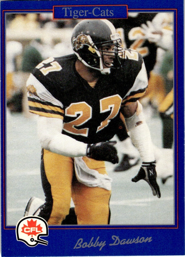 1991 JOGO CFL Canadian Football League Bobby Dawson Rookie Hamilton Tiger-Cats