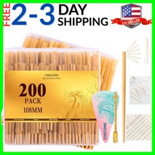 Cones Rolling Paper 108mm Preroll 200 Pack Rolled Cones -Natural Slow-Burning...