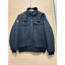 Ben Sherman Boys Black Hooded Bomber Jacket Size M 10/12 Gingham Lining