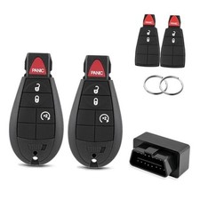 GQ4-53T 2PCS Remote Key Fob FOBlK Replacement with OBD Tool for Dodge Ram 1500