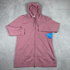 Columbia Burr Trail Long FZ Hoodie Womens XXL Mauve Pink Full Zip Fleece NEW