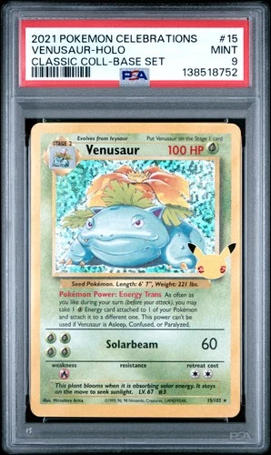 2021 POKEMON CELEBRATIONS CLASSIC COLLECTION #15 VENUSAUR-HOLO PSA 9
