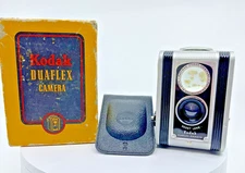 Kodak Duaflex Camera Uses 620 Film In Original Box with Instructions Kodet Lens