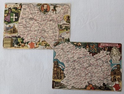 90 Landkarten-AK aus Frankreich mit allen 90 Départements, Blondel La Rouge 1946