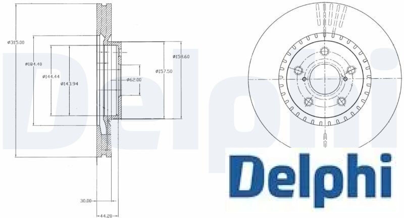 Delphi Bremsscheibe Bg9074 Vorne, Belüftet, 1 Stück - Bild 3