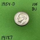 1954 D Roosevelt Dime 10c BU Uncirculated Mint State 90% Silver