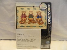 C-26 DIMENSIONS MINI COUNTED CROSS-STITCH KIT  SEE NO EVIL  