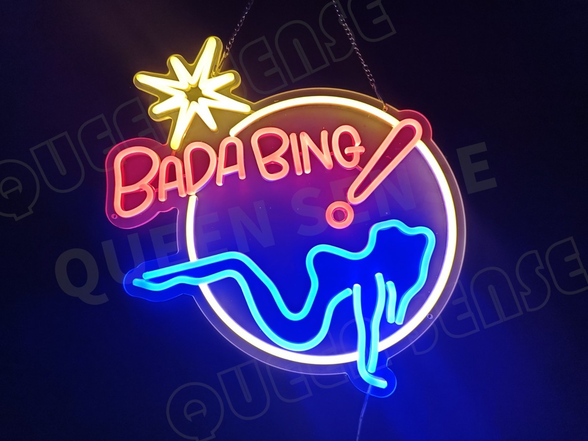 Bada Bing Girl LED Neon Sign With Dimmer USB Powered Adjustable